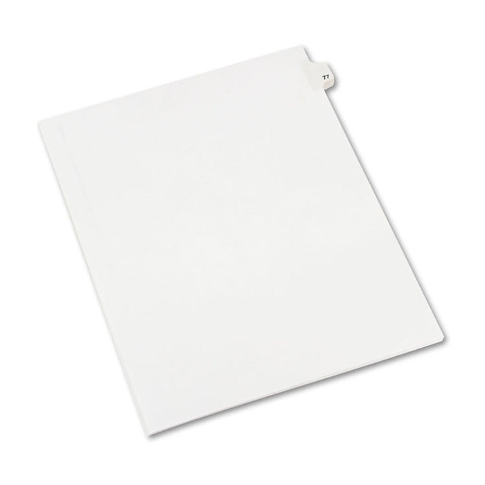 Preprinted Legal Exhibit Side Tab Index Dividers, Avery Style, 10-Tab, 77, 11 x 8.5, White, 25/Pack