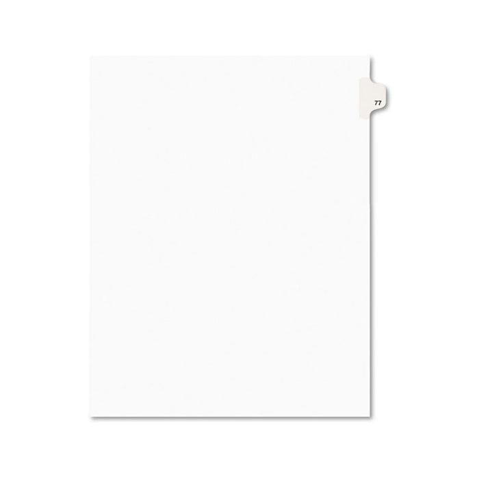 Preprinted Legal Exhibit Side Tab Index Dividers, Avery Style, 10-Tab, 77, 11 x 8.5, White, 25/Pack