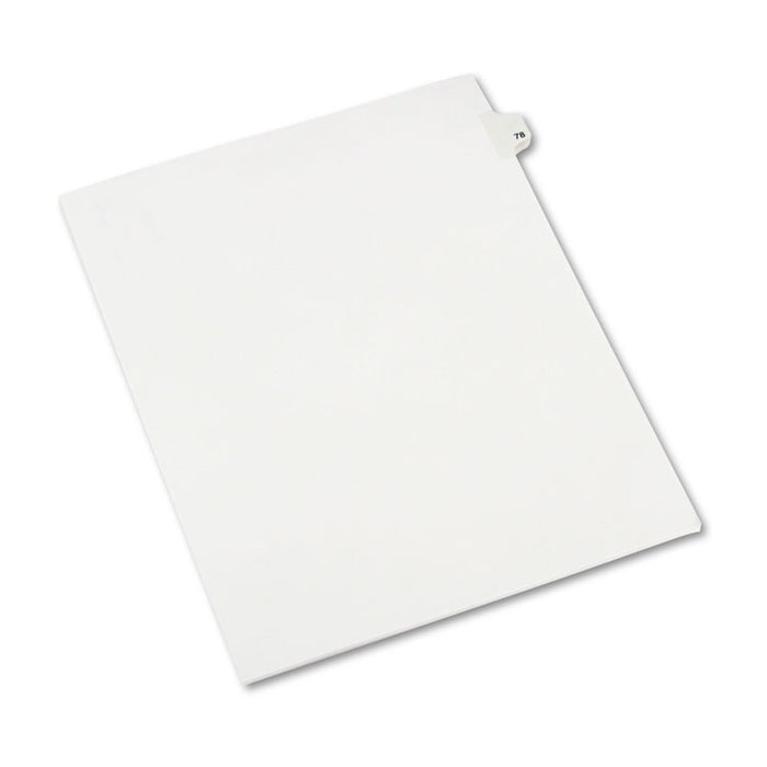 Preprinted Legal Exhibit Side Tab Index Dividers, Avery Style, 10-Tab, 78, 11 x 8.5, White, 25/Pack
