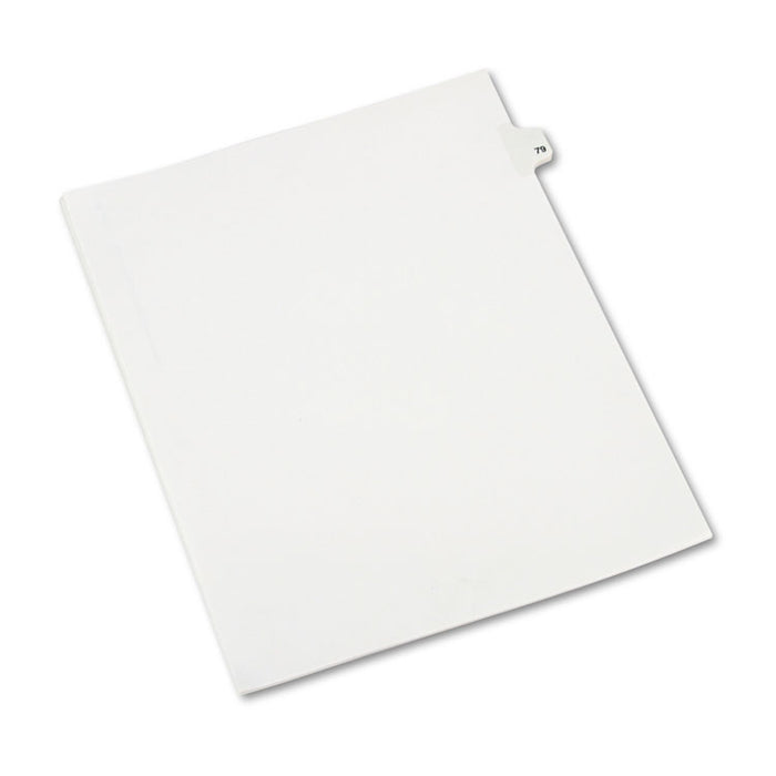 Preprinted Legal Exhibit Side Tab Index Dividers, Avery Style, 10-Tab, 79, 11 x 8.5, White, 25/Pack