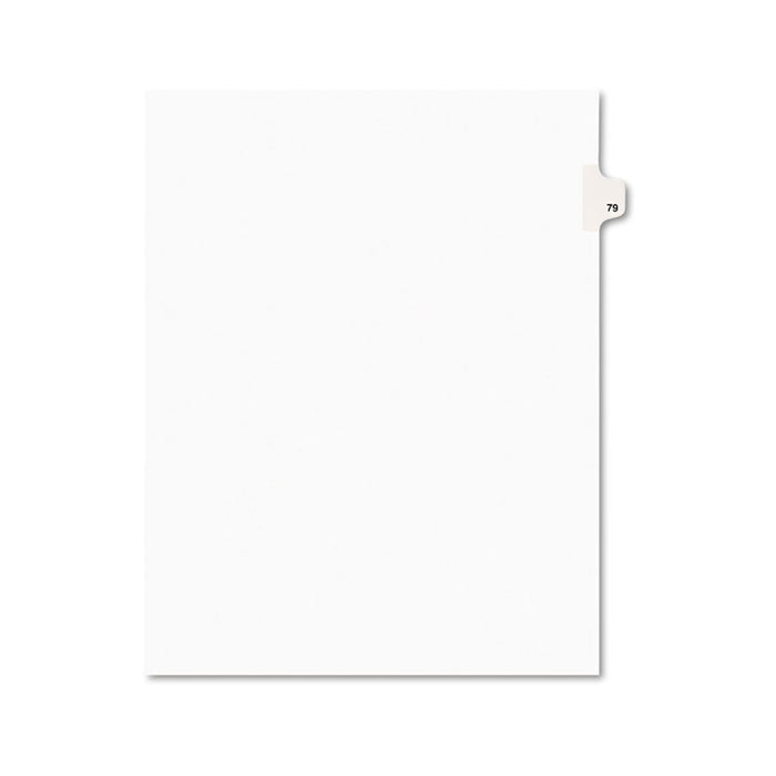 Preprinted Legal Exhibit Side Tab Index Dividers, Avery Style, 10-Tab, 79, 11 x 8.5, White, 25/Pack