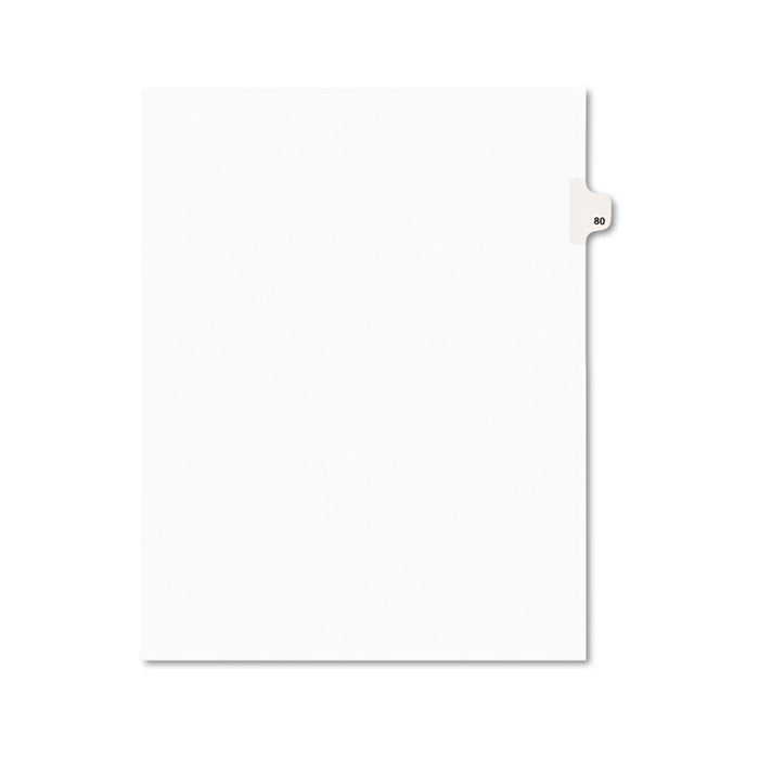 Preprinted Legal Exhibit Side Tab Index Dividers, Avery Style, 10-Tab, 80, 11 x 8.5, White, 25/Pack