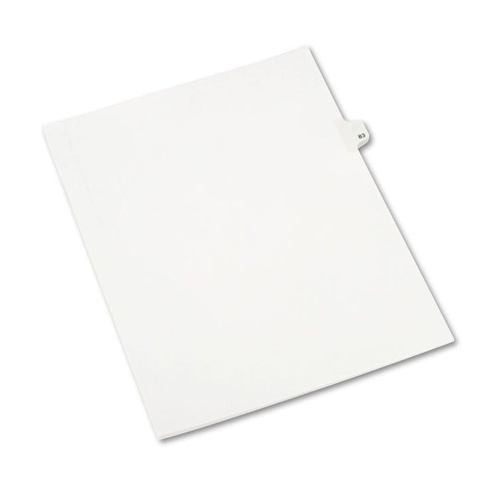 Preprinted Legal Exhibit Side Tab Index Dividers, Avery Style, 10-Tab, 83, 11 x 8.5, White, 25/Pack