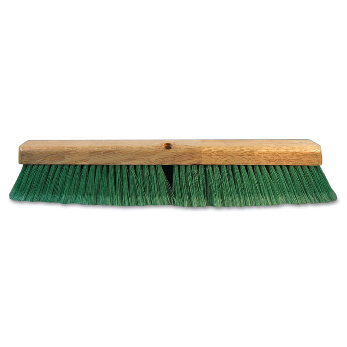 Push Broom Head, 3" Green Flagged Recycled PET Plastic, 24"
