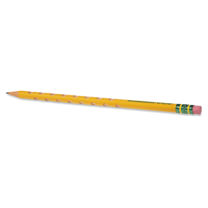 Groove Pencils, HB (#2), Black Lead, Yellow Barrel, 10/Pack