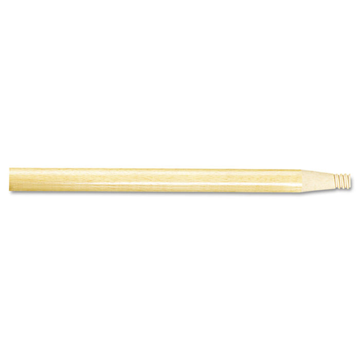 Threaded End Broom Handle, Lacquered Wood, 0.94" dia x 60", Natural