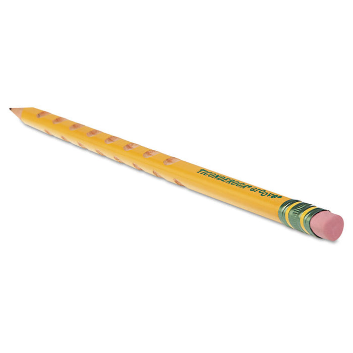 Groove Pencils, HB (#2), Black Lead, Yellow Barrel, 10/Pack