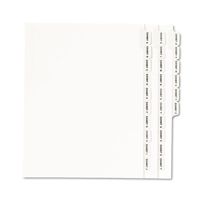 Preprinted Legal Exhibit Side Tab Index Dividers, Avery Style, 26-Tab, Exhibit A - Exhibit Z, 11 x 8.5, White, 1 Set, (1370)