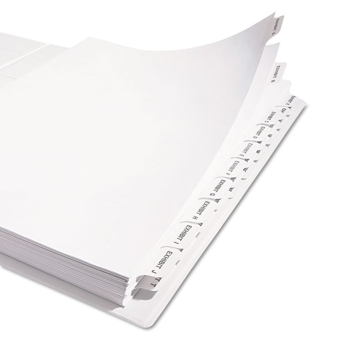 Preprinted Legal Exhibit Side Tab Index Dividers, Avery Style, 26-Tab, Exhibit A - Exhibit Z, 11 x 8.5, White, 1 Set, (1370)
