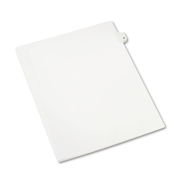 Avery-Style Preprinted Legal Side Tab Divider, Exhibit D, Letter, White, 25/Pack, (1374)