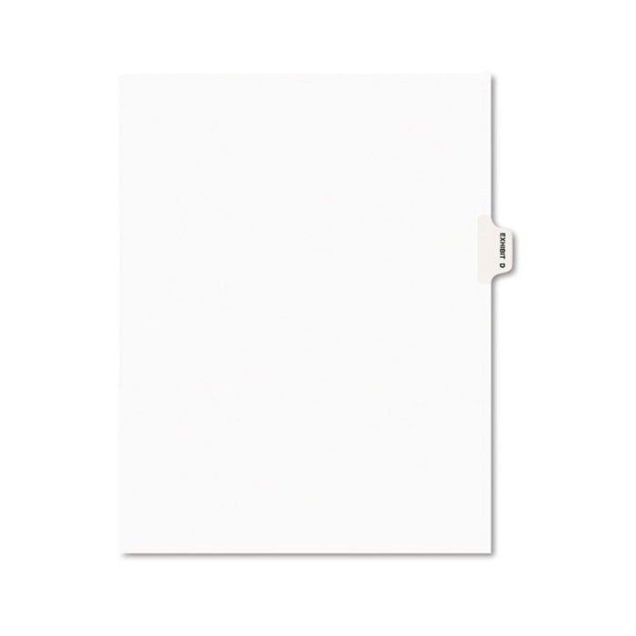Avery-Style Preprinted Legal Side Tab Divider, Exhibit D, Letter, White, 25/Pack, (1374)