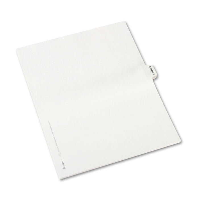 Avery-Style Preprinted Legal Side Tab Divider, Exhibit F, Letter, White, 25/Pack, (1376)