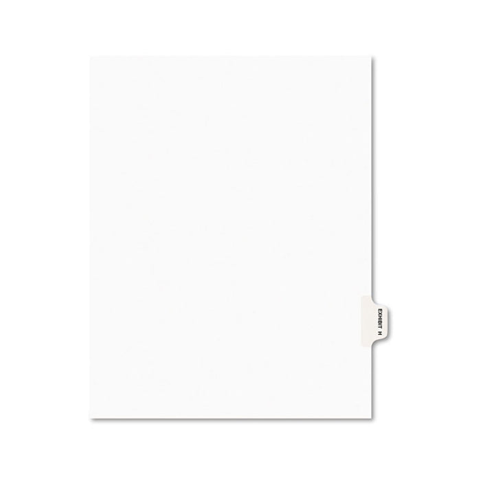 Avery-Style Preprinted Legal Side Tab Divider, Exhibit H, Letter, White, 25/Pack