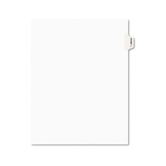 Avery-Style Preprinted Legal Side Tab Divider, Exhibit L, Letter, White, 25/Pack