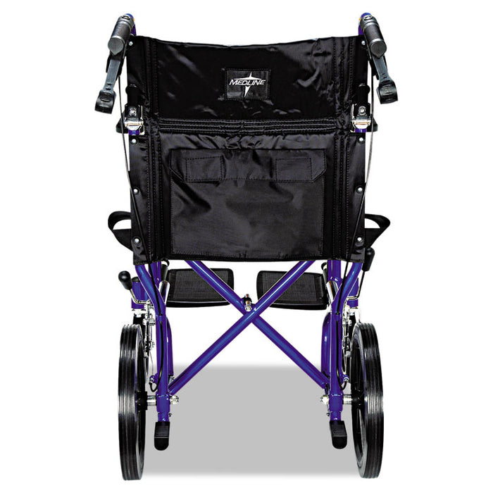 Excel Deluxe Aluminum Transport Wheelchair, 300 lb Capacity, 19 x 16 Seat