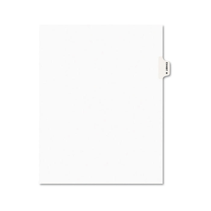 Avery-Style Preprinted Legal Side Tab Divider, Exhibit M, Letter, White, 25/Pack, (1383)