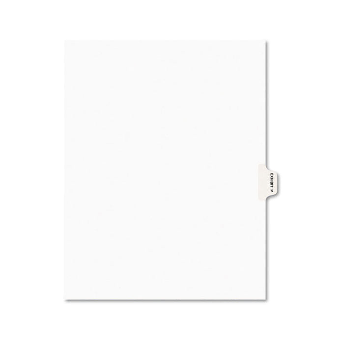Avery-Style Preprinted Legal Side Tab Divider, Exhibit P, Letter, White, 25/Pack, (1386)