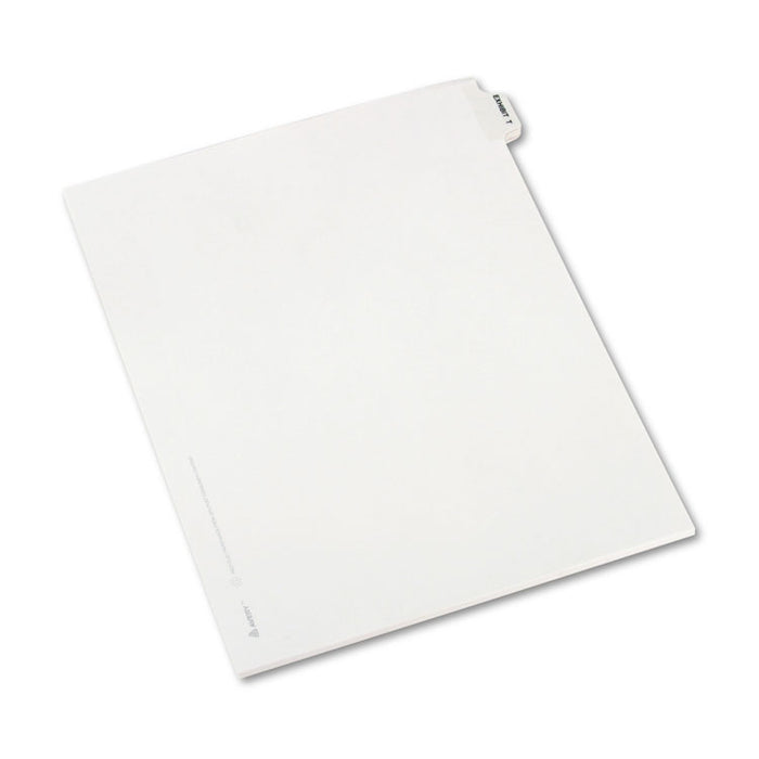 Avery-Style Preprinted Legal Side Tab Divider, Exhibit T, Letter, White, 25/Pack, (1390)