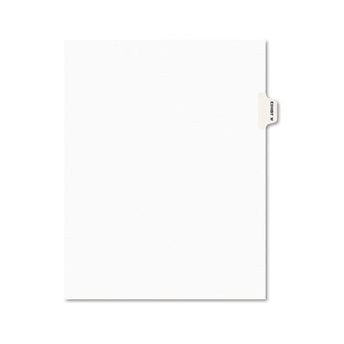 Avery-Style Preprinted Legal Side Tab Divider, Exhibit W, Letter, White, 25/Pack, (1393)