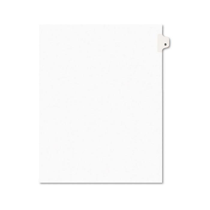 Preprinted Legal Exhibit Side Tab Index Dividers, Avery Style, 26-Tab, B, 11 x 8.5, White, 25/Pack