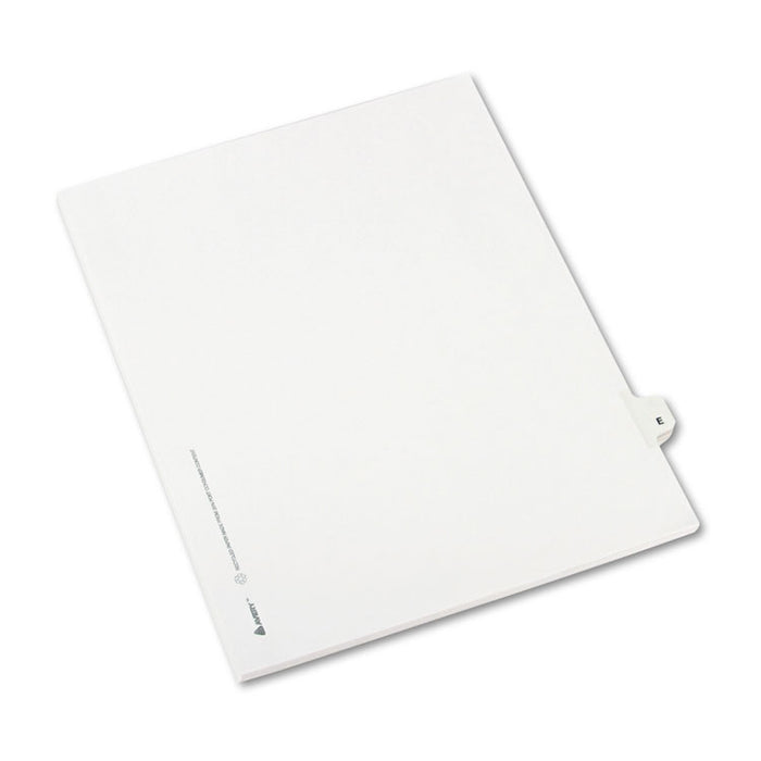 Preprinted Legal Exhibit Side Tab Index Dividers, Avery Style, 26-Tab, E, 11 x 8.5, White, 25/Pack, (1405)