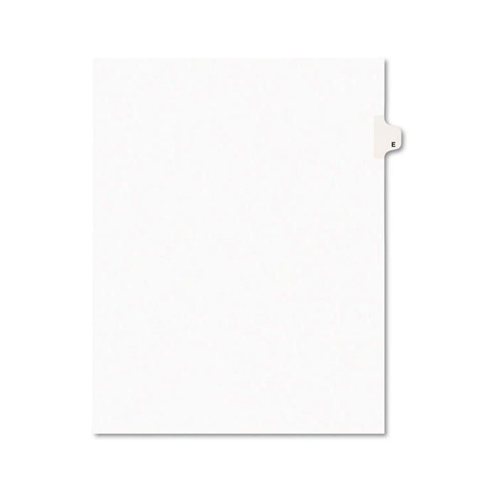 Preprinted Legal Exhibit Side Tab Index Dividers, Avery Style, 26-Tab, E, 11 x 8.5, White, 25/Pack, (1405)