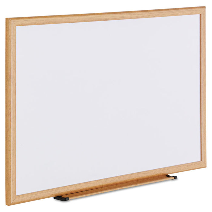 Dry Erase Board, Melamine, 36 x 24, Oak Frame