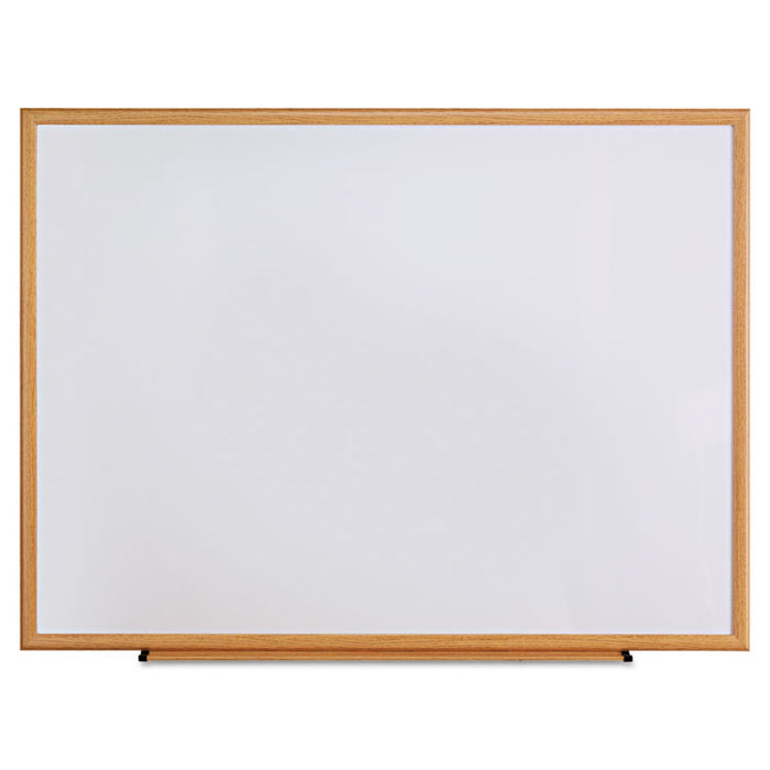 Dry Erase Board, Melamine, 48 x 36, Oak Frame