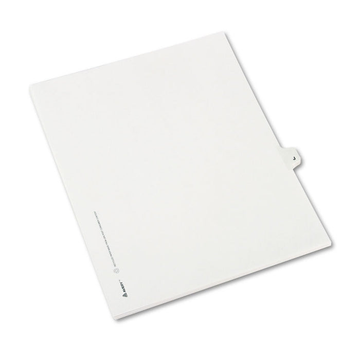 Preprinted Legal Exhibit Side Tab Index Dividers, Avery Style, 26-Tab, J, 11 x 8.5, White, 25/Pack