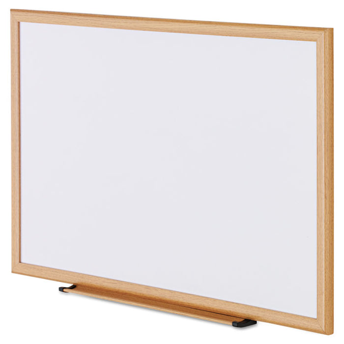 Dry Erase Board, Melamine, 36 x 24, Oak Frame