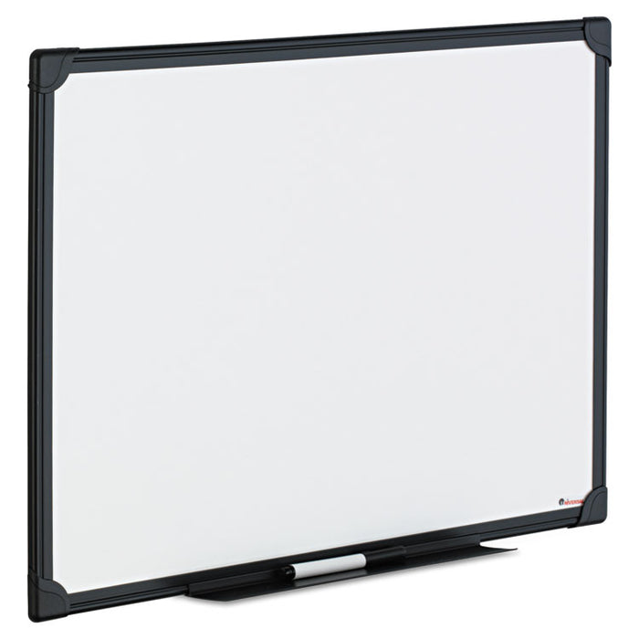 Dry Erase Board, Melamine, 24 x 18, Black Frame