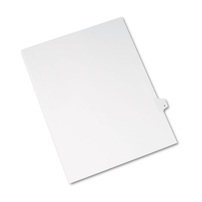 Preprinted Legal Exhibit Side Tab Index Dividers, Avery Style, 26-Tab, T, 11 x 8.5, White, 25/Pack