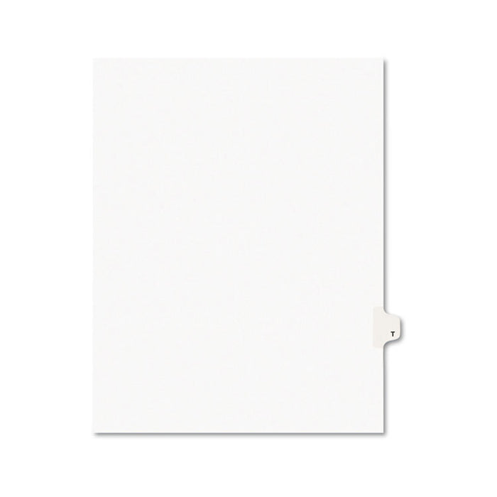 Preprinted Legal Exhibit Side Tab Index Dividers, Avery Style, 26-Tab, T, 11 x 8.5, White, 25/Pack