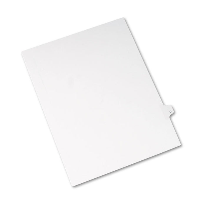 Preprinted Legal Exhibit Side Tab Index Dividers, Avery Style, 26-Tab, U, 11 x 8.5, White, 25/Pack, (1421)