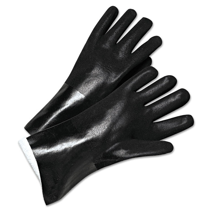 PVC-Coated Jersey-Lined Gloves, 14 in. Long, Black, Men's