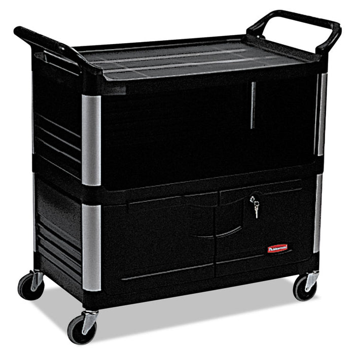 Xtra Equipment Cart, 300-lb Capacity, Three-Shelf, 20.75w x 40.63d x 37.8h, Black