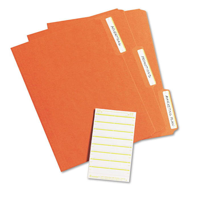 Printable 4" x 6" - Permanent File Folder Labels, 0.69 x 3.44, White, 7/Sheet, 36 Sheets/Pack