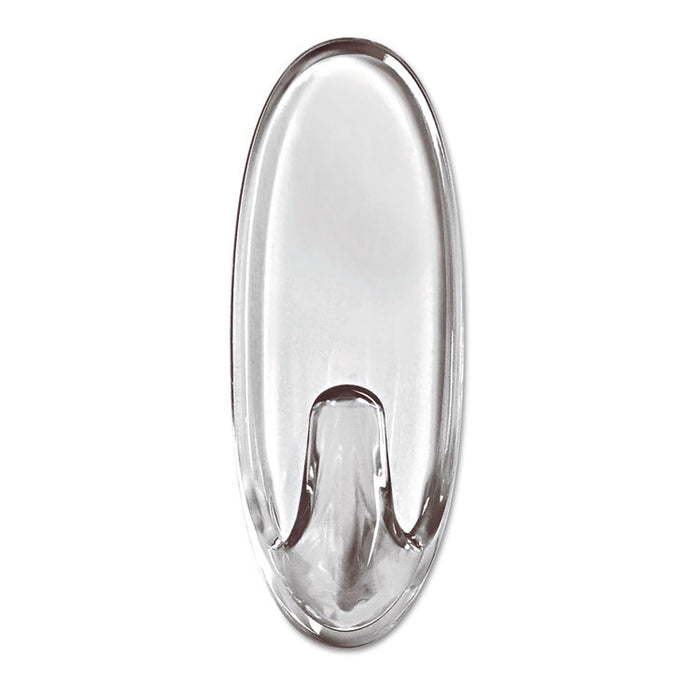 Clear Hooks and Strips, Plastic, Medium, 6 Hooks and 12 Strips/Pack