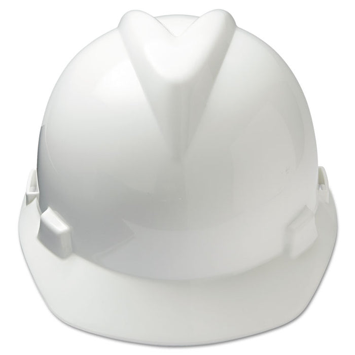 V-Gard Hard Hats w/Ratchet Suspension, Large Size 7 1/2 - 8 1/2, White