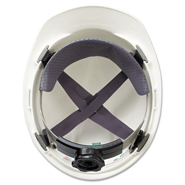 V-Gard Hard Hats w/Ratchet Suspension, Large Size 7 1/2 - 8 1/2, White