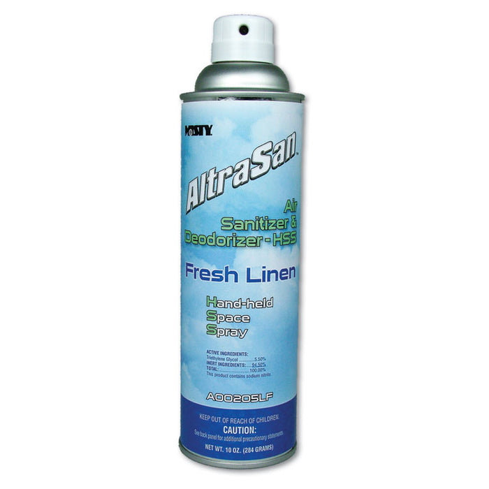 Handheld Air Sanitizer/Deodorizer, Fresh Linen, 10 oz Aerosol Spray, 12/Carton