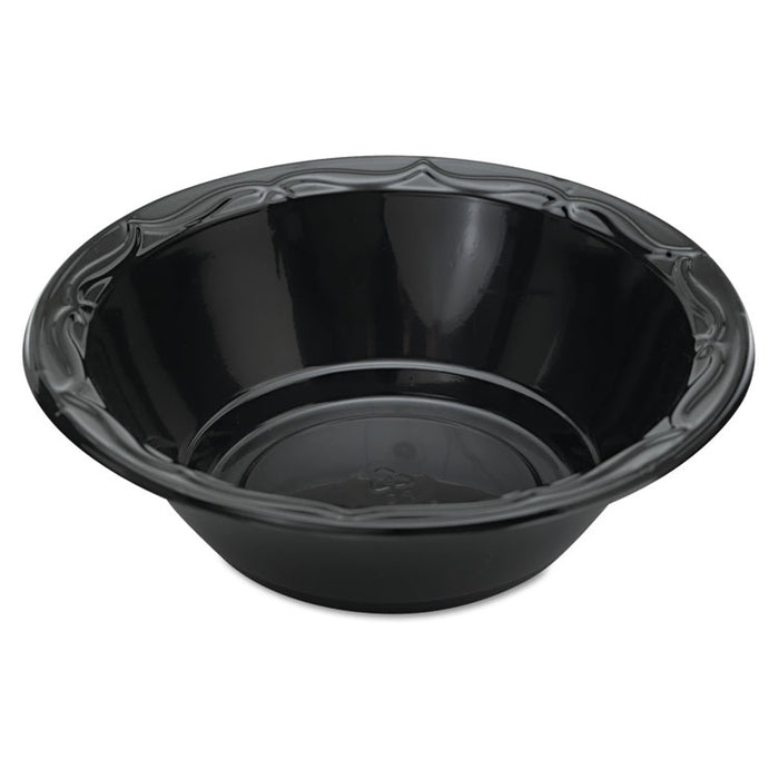 Silhouette Plastic Dinnerware, Bowl, 12 oz, Black, 125/Pack, 8 Packs/Carton