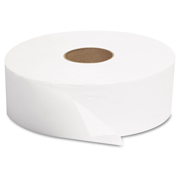 JRT Jumbo Bath Tissue, Septic Safe, 1-Ply, White, 3.63" x 2,250 ft, 6 Rolls/Carton