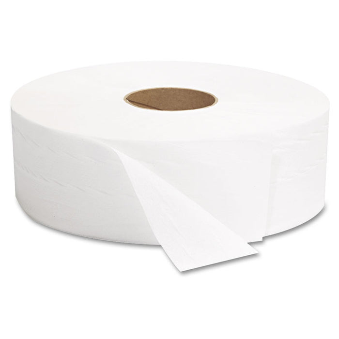 JRT Jumbo Bath Tissue, Septic Safe, 2-Ply, White, 3.5" x 1,375 ft, 6 Rolls/Carton