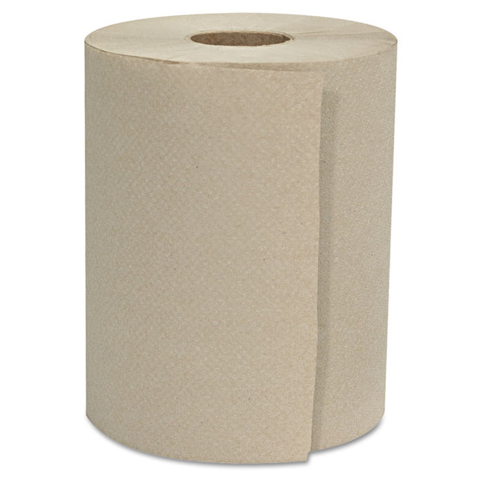 Hardwound Roll Towels, 1-Ply, Natural, 8" x 800 ft, 6 Rolls/Carton