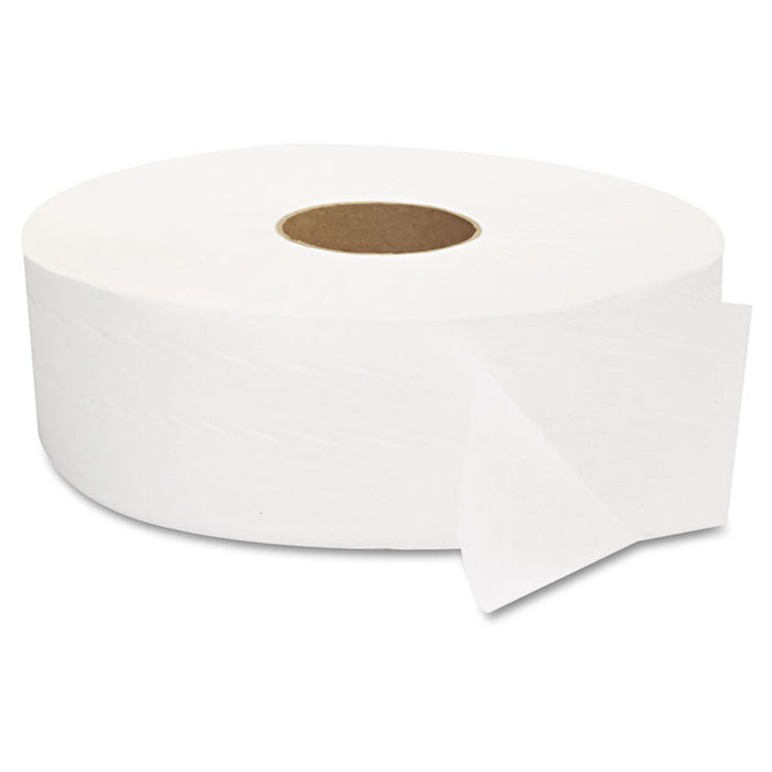 JRT Jumbo Bath Tissue, Septic Safe, 2-Ply, White, 3.5" x 1,375 ft, 6 Rolls/Carton