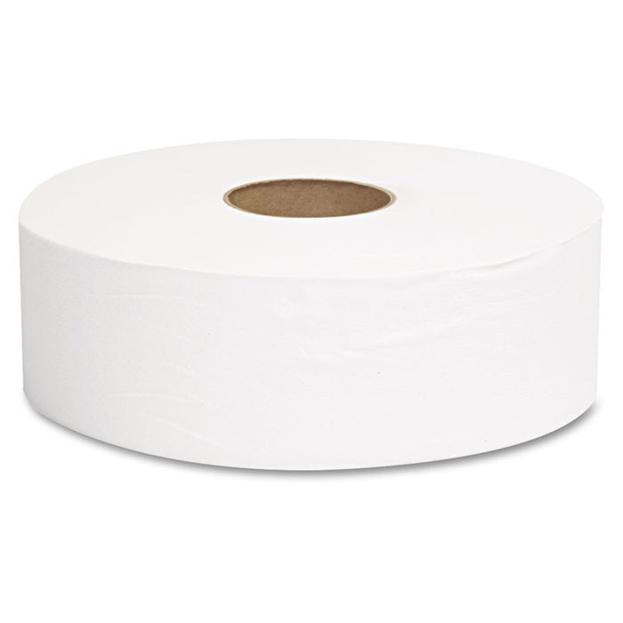 JRT Jumbo Bath Tissue, Septic Safe, 1-Ply, White, 3.63" x 2,250 ft, 6 Rolls/Carton