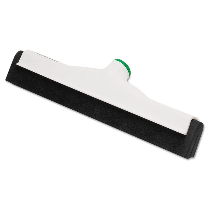 Sanitary Standard Floor Squeegee, 18" Wide Blade, White Plastic/Black Rubber