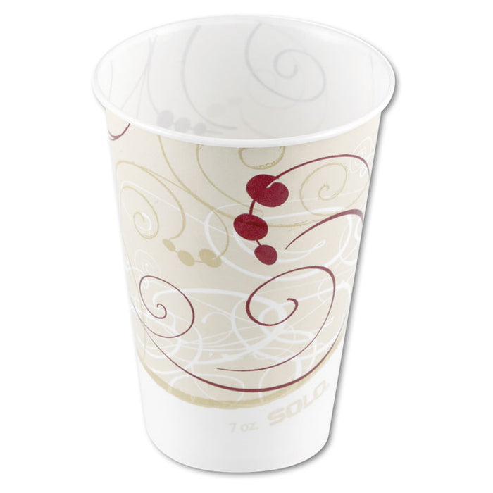 Symphony Design Wax-Coated Paper Cold Cup, 7 oz, Beige/White, 100/Sleeve, 20 Sleeves/Carton