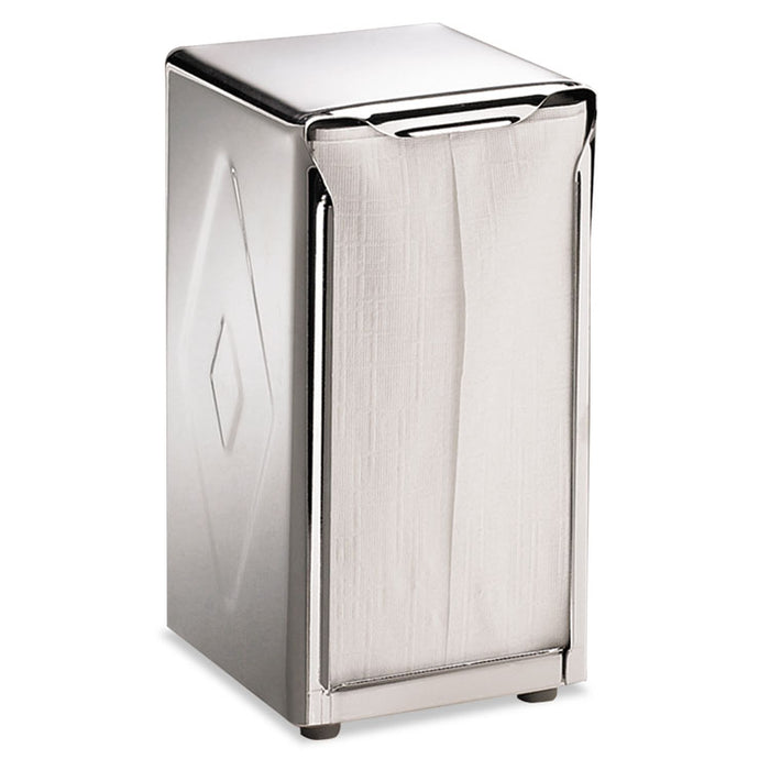Tabletop Napkin Dispenser, Tall Fold, 3 3/4 x 4 x 7 1/2, Capacity: 150, Chrome
